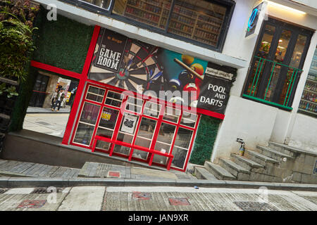 Sehr steile Peel Street, Central, Hong Kong Island, Hongkong, China Stockfoto