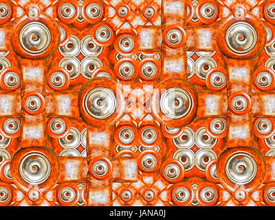 High-Tech-futuristischen abstrakte digitale Stil Muster Artwork in orange und Grau-Tönen. Stockfoto