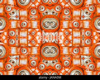 High-Tech-futuristischen abstrakte digitale Stil Muster Artwork in orange und Grau-Tönen. Stockfoto