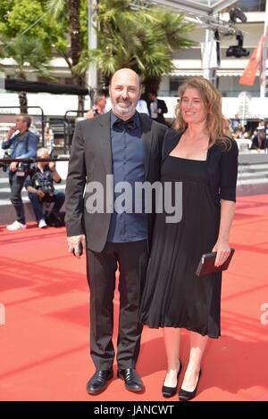Cédric Klapisch mit seiner Frau Lola Doillon Ankunft auf dem roten Teppich für den Film "Rodin" 70. Cannes Film Festival 24. Mai 2017 Foto Jacky Godard Stockfoto