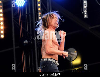 Iggy Pop, die Durchführung auf der Isle Of Wight Festival 2016 Stockfoto