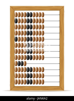 Abacus alte retro Vintage Icon-Vorrat Vektor-Illustration isoliert auf weißem Hintergrund Stockfoto