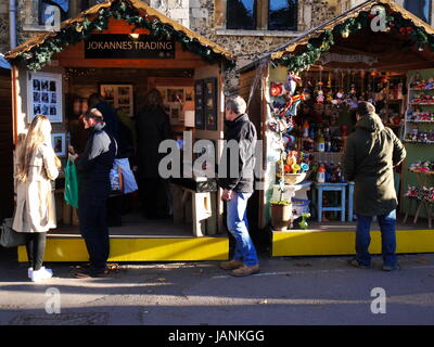 Winchester Kathedrale Cristmas Market Stockfoto