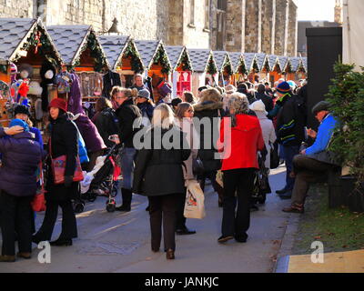 Winchester Kathedrale Cristmas Market Stockfoto