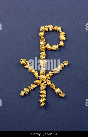 Christogram von Gold Nuggets Stockfoto