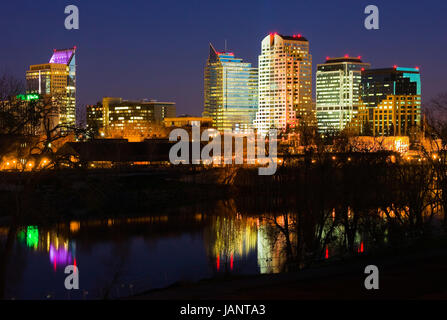 Sacramento-Skyline bei Nacht Stockfoto