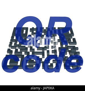 Abstraktes Beispiel eines dreidimensionalen QR-Codes als Hintergrund Stockfoto