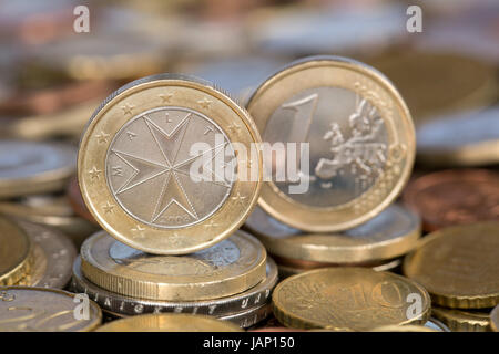 Eine Ein-Euro-Münze aus Dem EU-Land Malta Stockfoto