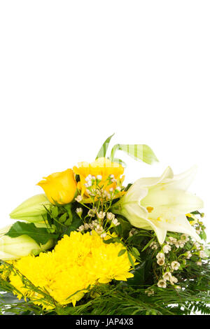 Ein Blumenstrauss Mit Rosen, Lilien Und Chrysanthemen Stockfoto