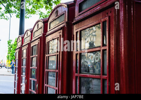 Rote Telefonzelle Stockfoto
