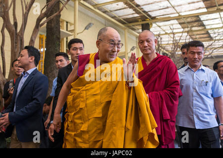 Dharamshala, Indien - 7. Juni 2017: Öffentlichen Belehrungen seiner Heiligkeit dem Dalai Lama in Dharamsala, Indien. Bildnachweis: Aliaksandr Mazurkevich/Alamy Live-Nachrichten Stockfoto