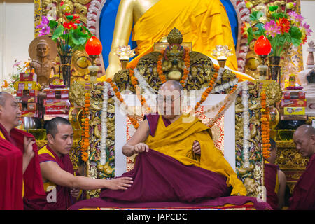 Dharamshala, Indien - 7. Juni 2017: Öffentlichen Belehrungen seiner Heiligkeit dem Dalai Lama in Dharamsala, Indien. Bildnachweis: Aliaksandr Mazurkevich/Alamy Live-Nachrichten Stockfoto