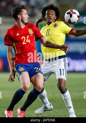 Murcia, Spanien. 7. Juni 2017. International friendly match zwischen National Football Team von Spanien und Kolumbien Nueva Condomina Stadion in Murcia. © ABEL F. ROS/Alamy Live-Nachrichten Stockfoto