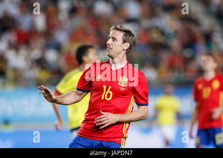 Murcia, Spanien. 7. Juni 2017. International friendly match zwischen National Football Team von Spanien und Kolumbien Nueva Condomina Stadion in Murcia. © ABEL F. ROS/Alamy Live-Nachrichten Stockfoto