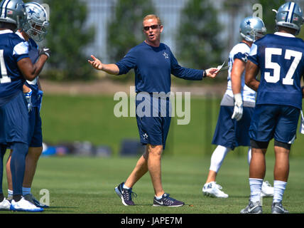 6. Juni 2017: Dallas Cowboys Cheftrainer Jason Garrett während ein NFL-Mini-Camp organisiert-Team-Aktivitäten bei The Star in Frisco, TX Albert Pena/CSM Stockfoto