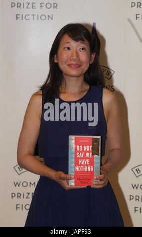 London, UK. 7. Juni 2017. Madeleine Thien besucht ein Fototermin der Baileys Prize für Frauen Fiction Awards 2017 in der The Royal Festival Hall, Southbank Centre. per Kreditkarte: siehe Li/Alamy Live News Stockfoto