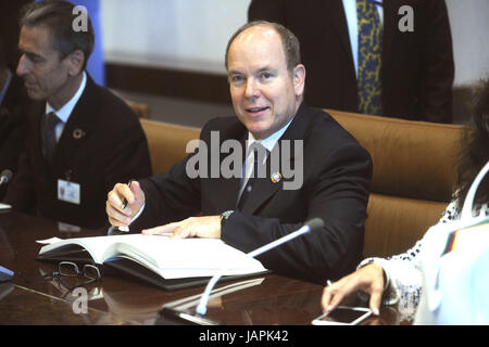 New York, USA. 6. Juni 2017. Fürst Albert II. von Monaco Bei der Welt-Ozean-Konferenz Im UN-Hauptquartier. New York, 06.06.2017 | Verwendung Weltweit/Picture Alliance Credit: Dpa/Alamy Live-Nachrichten Stockfoto