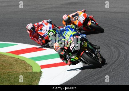 MUGELLO - Italien, Juni 3: Frankreich Yamaha Tech 3 Fahrer Johann Zarco 2017 Oakley MotoGP GP von Italien am 3. Juni 2017 Stockfoto