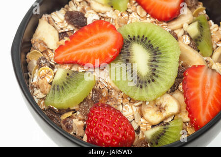 Gesundes Müsli in Nahaufnahme Schüssel gemischt Stockfoto