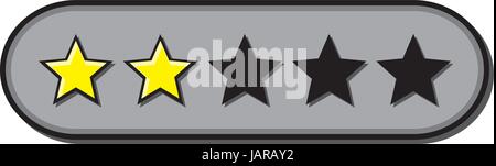 Bewertungssterne Vektor für Bewertungen mit 2 Sternen bewertet Stock Vektor