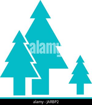 Baum oder Wald-Symbol im einfachen flachen Vektor-design Stock Vektor