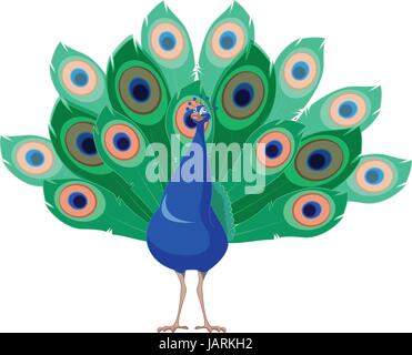 Vektor-Bild der Karikatur lächelnd Pfau Stock Vektor