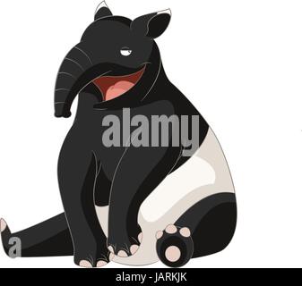 Vektor-Bild von der Karikatur lächelnd Tapir Stock Vektor