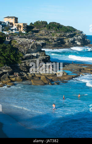 Aussicht von der Bronte, Bondi Küstenweg. Sydney Eastern Strände, NSW, Australien. Stockfoto