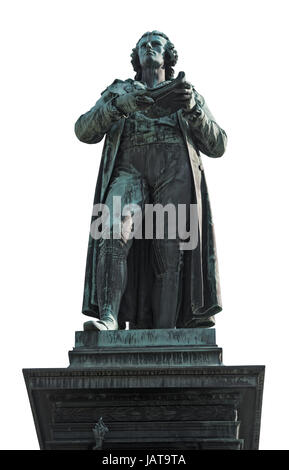 Statue von Friedrich Schiller in Wien, isoliert Stockfoto