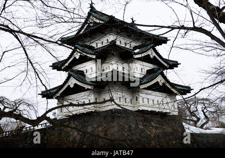 Hirosaki schloss in der Präfektur Aomori, Japan. Stockfoto