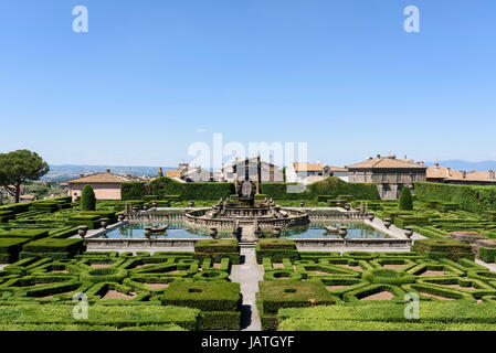 Villa Lante, Bagnaia. Viterbo. Italien. 16. Jahrhundert manieristischen Stil Villa Lante und Gärten, im Auftrag von Kardinal Gianfrancesco Gambara. Stockfoto