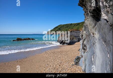 Summertime in Lantic Bay, Cornwall, England. Stockfoto