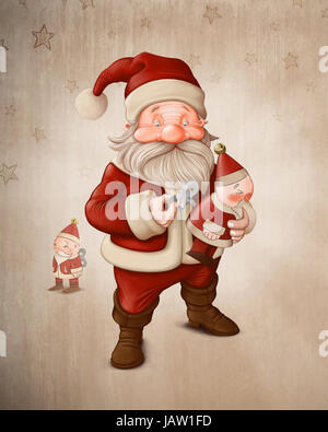 Santa Claus laden Sie ein ihr Puppe Stockfoto