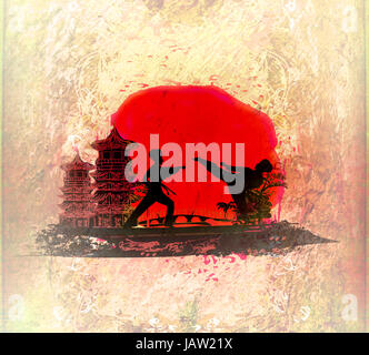 Karate-Berufe - Grunge Hintergrund Stockfoto