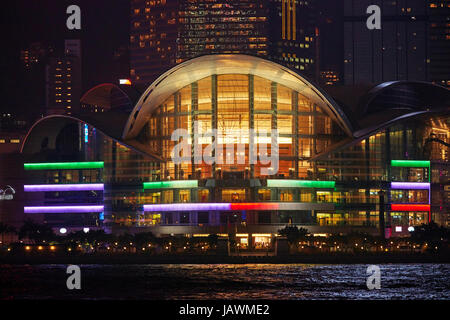 Hong Kong Convention and Exhibition Centre und Victoria Harbour, Hongkong, China Stockfoto