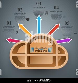 Holzregal für Blumen, Bücher und andere Gegenstände Stock Vektor