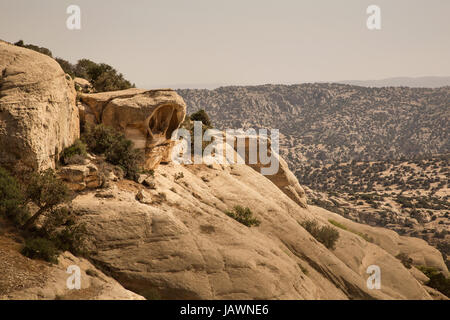 Typische Landschaft und Felsen bildet im Dana Nationalpark, Jordanien Stockfoto