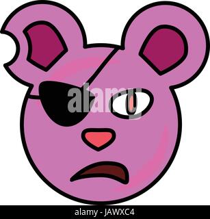 Böse Piraten Maus Gesicht Vektor Stock Vektor