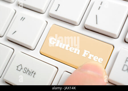 Glutenfrei auf Tastatur drücken Stockfoto