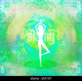 Frau in einem traditionellen Yoga pose - Plakat Stockfoto