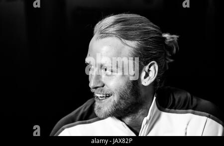 Jonnie Paacock während der Pressekonferenz während des Starts des britischen Leichtathletik-para-Teams für die para-Leichtathletik-Weltmeisterschaften im Londoner Stadion. DRÜCKEN SIE VERBANDSFOTO. Bilddatum: Mittwoch, 7. Juni 2017. Das Foto sollte lauten: John Walton/PA Wire. Stockfoto