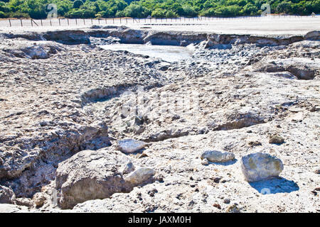 Pozzuoli, Italien. Solfatara Bereich, Vulkankrater noch in Aktivität. Stockfoto