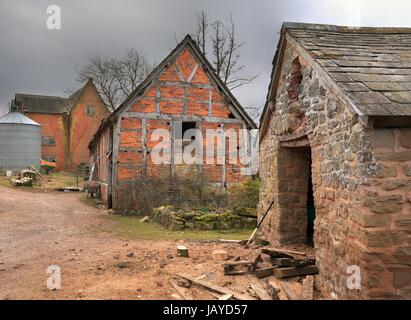 Traditionelles englisches landwirtschaftliche Gebäude, Shropshire, England. Stockfoto