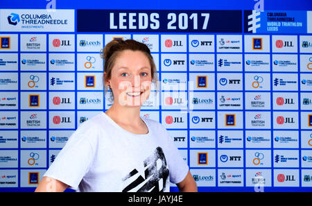 Non Stanford, Columbia Threadneedle World Triathlon Leeds auf der Pressekonferenz in Leeds Civic Hall. PRESSEVERBAND Foto. Bild Datum: Donnerstag, 8. Juni 2017. Bildnachweis sollte lauten: John Walton/PA Wire Stockfoto