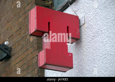 Tennents Lager Vintage Zeichen T Brauerei Bier Pub logo Stockfoto