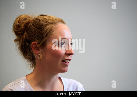 Non Stanford, Columbia Threadneedle World Triathlon Leeds auf der Pressekonferenz in Leeds Civic Hall. PRESSEVERBAND Foto. Bild Datum: Donnerstag, 8. Juni 2017. Bildnachweis sollte lauten: John Walton/PA Wire Stockfoto