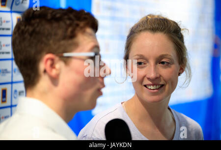 Non Stanford, Columbia Threadneedle World Triathlon Leeds auf der Pressekonferenz in Leeds Civic Hall. PRESSEVERBAND Foto. Bild Datum: Donnerstag, 8. Juni 2017. Bildnachweis sollte lauten: John Walton/PA Wire Stockfoto