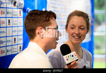 Non Stanford, Columbia Threadneedle World Triathlon Leeds auf der Pressekonferenz in Leeds Civic Hall. PRESSEVERBAND Foto. Bild Datum: Donnerstag, 8. Juni 2017. Bildnachweis sollte lauten: John Walton/PA Wire Stockfoto