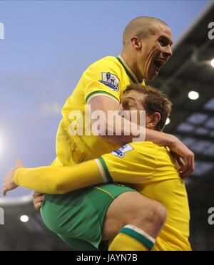 STEVE MORISON feiert Tor WEST BROMWICH ALBION V NORWICH HAWTHORNS BIRMINGHAM ENGLAND 14. Januar 2012 Stockfoto