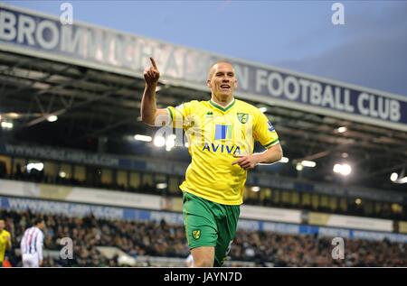 STEVE MORISON feiert Tor WEST BROMWICH ALBION V NORWICH HAWTHORNS BIRMINGHAM ENGLAND 14. Januar 2012 Stockfoto